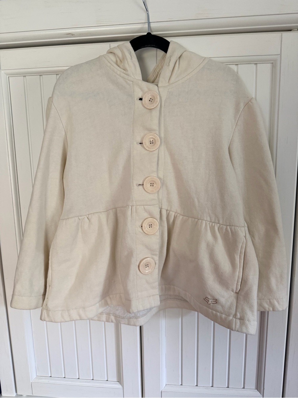 Y2K Fox Girls vintage peplum fleece jacket in Cream